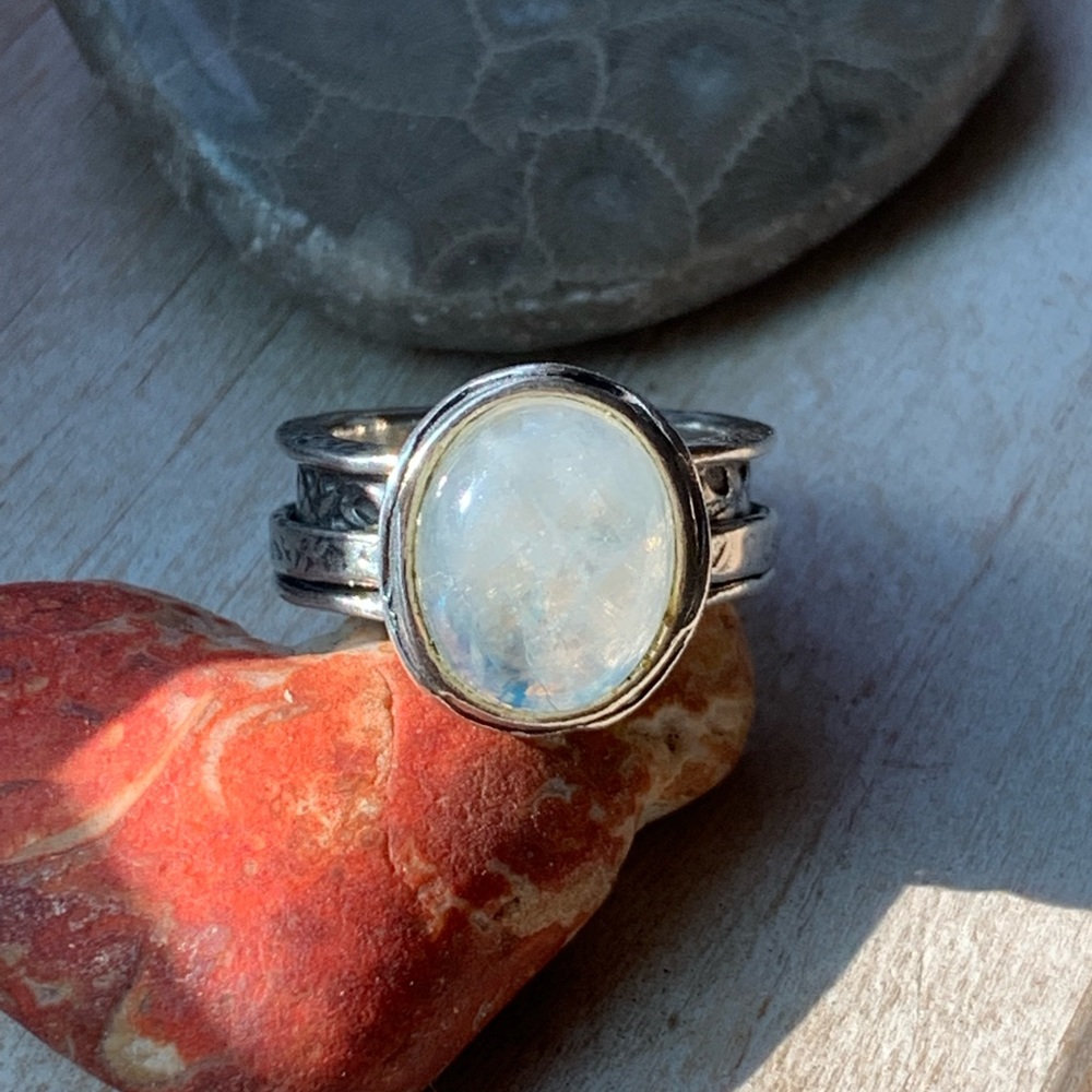 Moonstone Spinner Ring - image 5